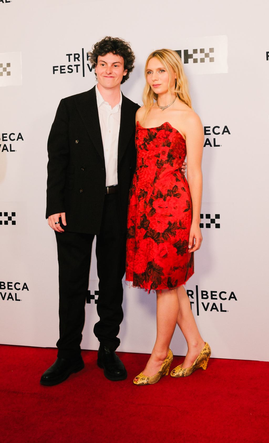 Frankie Seratch with Sasha Frolova on the red carpet at the Tribeca premiere of RECLUSE